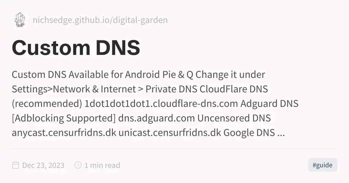 Custom DNS