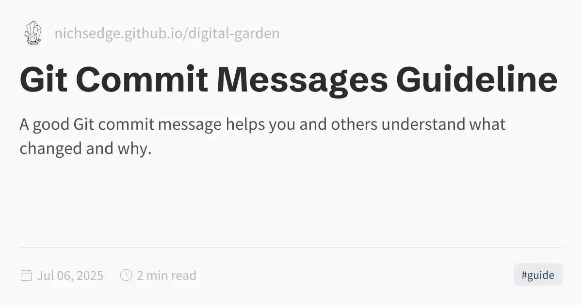 Git Commit Messages Guideline