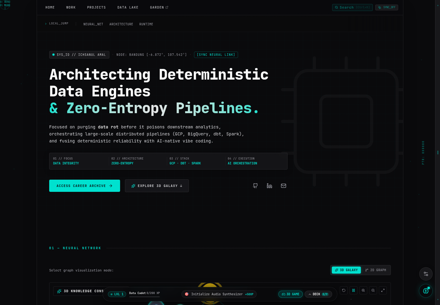 nichsedge.github.io — Running portfolio: home page.